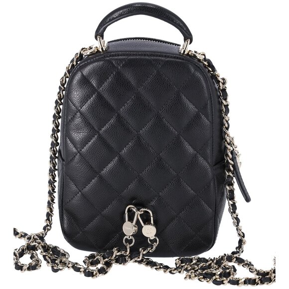 CHANEL Caviar Quilted CC Mini Classic Backpack Black Convertible Crossbody - Picture 5 of 11